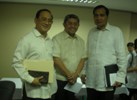 Jess Trinos, Jr. (Batch '67), Bishop Reuben Abante (Batch 78) and Hermie Orbe (Batch 68) at the Benito F. Reyes Memorial Lecture